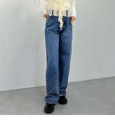 ラインストーンデニム