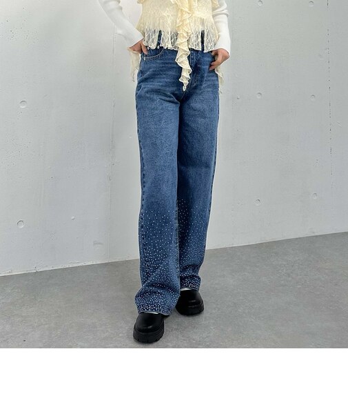 ラインストーンデニム
