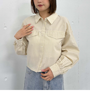 ストライプショートシャツ
