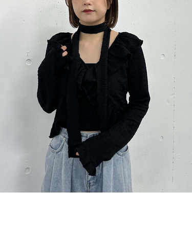 カットJQラッフルTOPSキャミSET