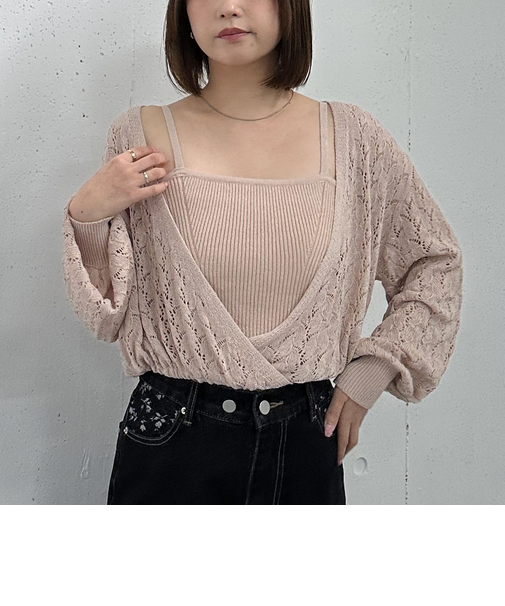 マルチＷＡＹ透かしカシュクールニットアンサンブル
