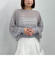 ラメメッシュドロストニット