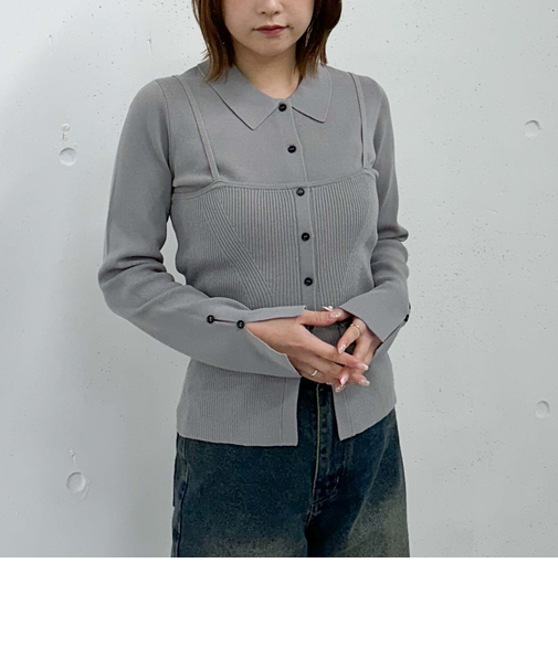 麻タッチポロニットアンサンブル