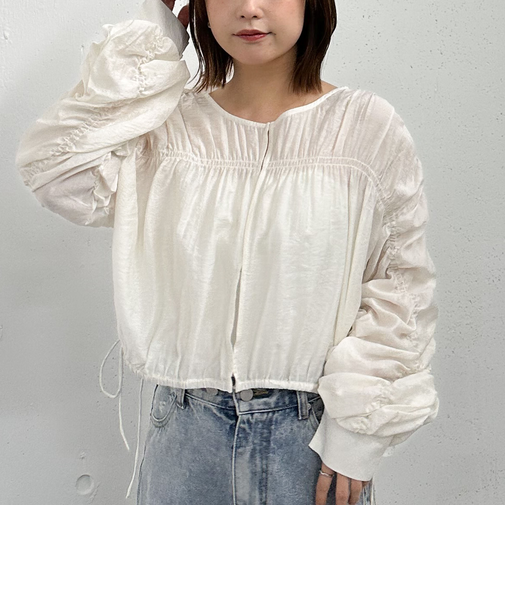 ギャザーパフ２ｗａｙブラウス