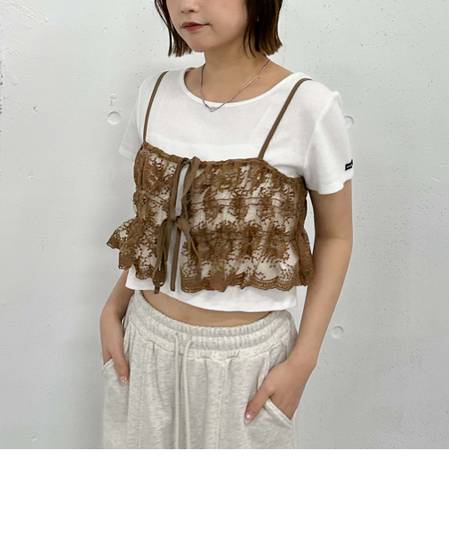 レース刺繍ビスチェ