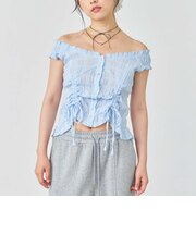 2wayコットンドロストブラウス