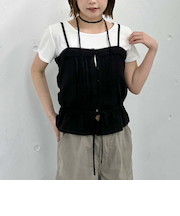 コットンレースピンタックビスチェ