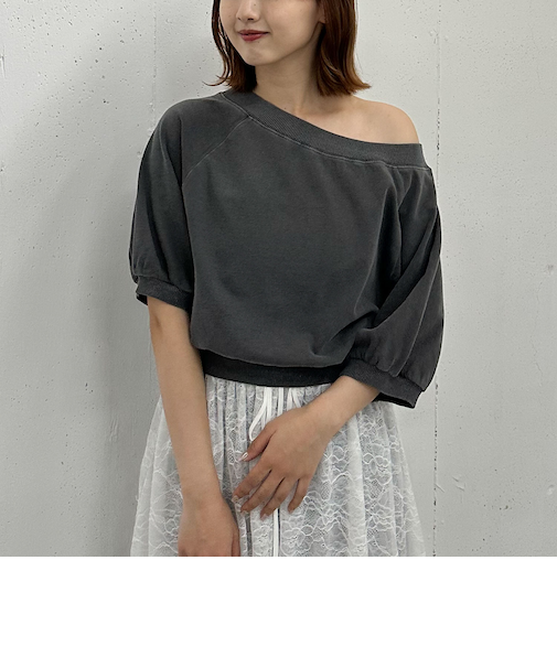ピグメントオフショルスウェット