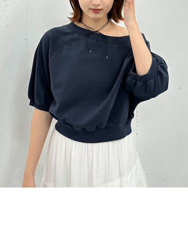ピグメントオフショルスウェット