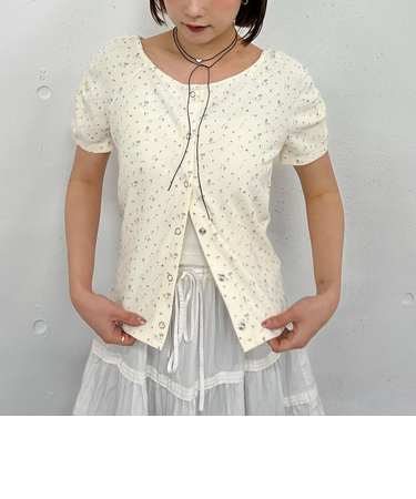 花柄アソートワッフルカットTOPS