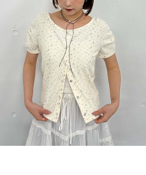 花柄アソートワッフルカットTOPS
