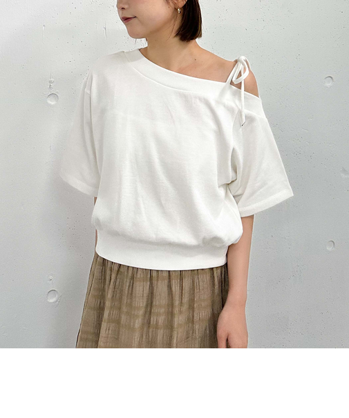 肩リボンワンショルスウェット
