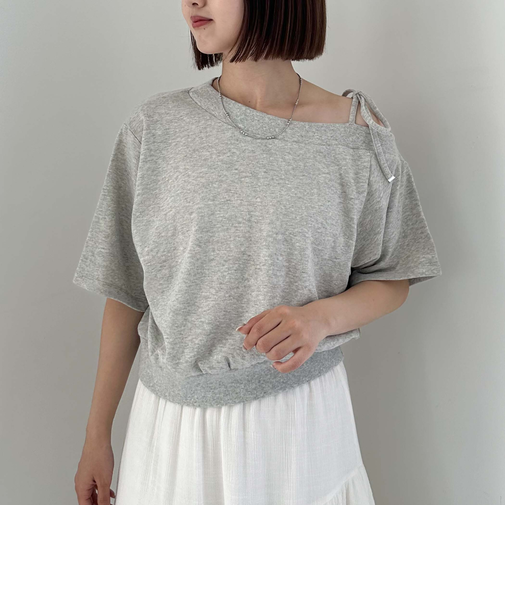 肩リボンワンショルスウェット