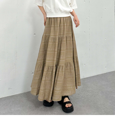 シアーシャーリングティアードスカート
