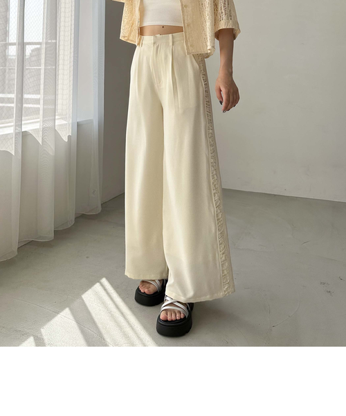 ziggyzaza ラインパンツ ZIGGY ZAZA twin stripe terry pant | panda | Pay ID