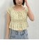 花柄シャーリングオフショルブラウス