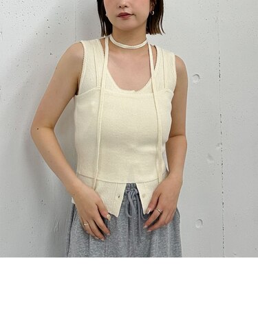 スカラップニットタンクアンサンブル