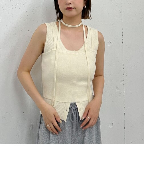 スカラップニットタンクアンサンブル