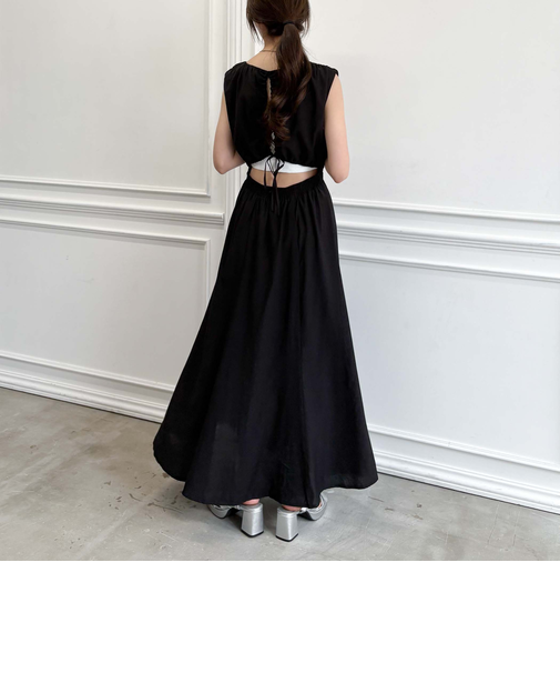 バックシャンノースリワンピース