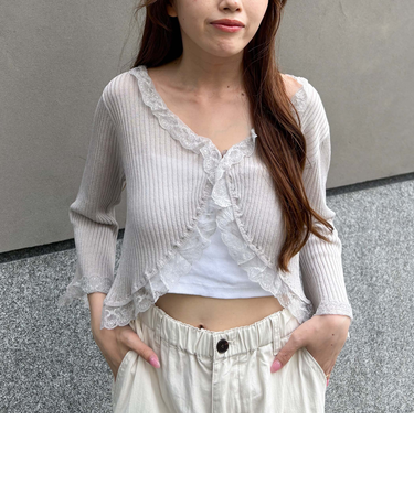 ７Ｓレーストリミングカーディガン