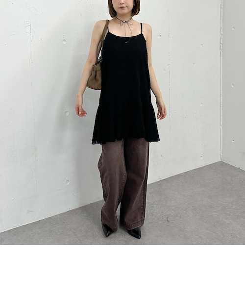 ケーブルニットチュニック×シャツミニワンピースSET｜アルシーヴの