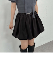 ベルト付きバルーンミニスカート