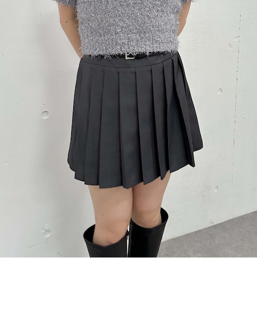 切替プリーツミニスカート