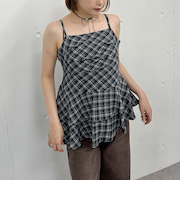 チェックアシメチュニック