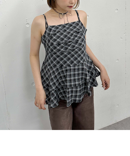 チェックアシメチュニック