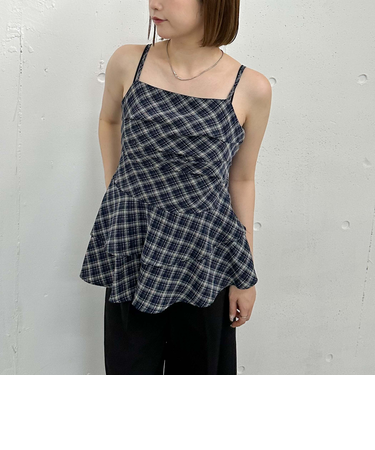 チェックアシメチュニック