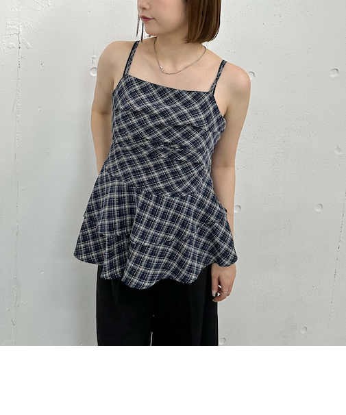 チェックアシメチュニック