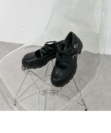 ダブルクロスパンプス