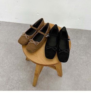 スウェードバレエシューズ