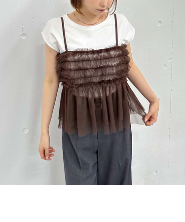 チュールフリルビスチェ×フレンチＴｅｅＳＥＴ