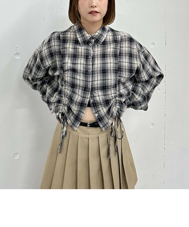 チェックショートドロストシャツ