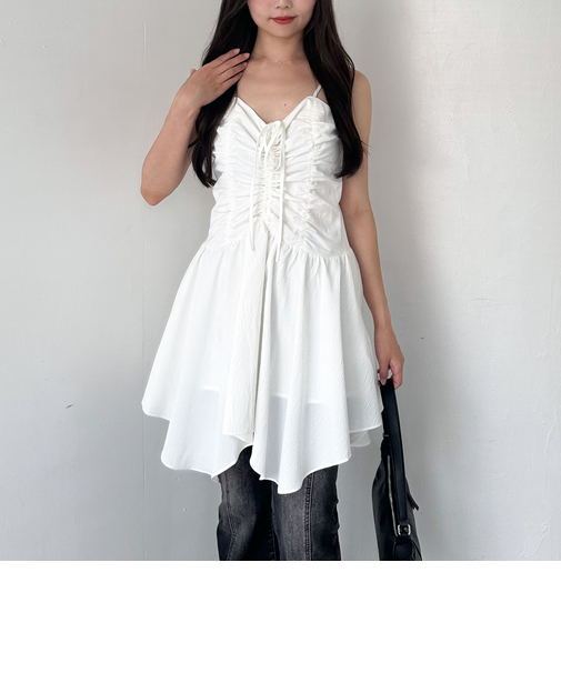 ドロストイレヘムミニキャミワンピース