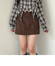 スウェード台形ミニスカート