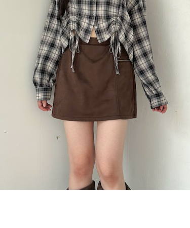 スウェード台形ミニスカート
