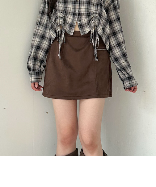 スウェード台形ミニスカート