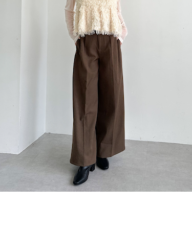 ベルト付タックワイドスラックス
