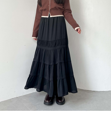 ジョーゼットタックティアードスカート