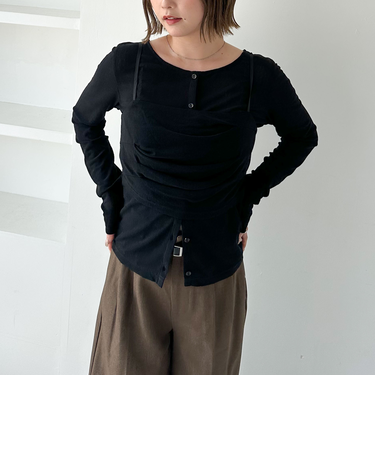 シアーベロアタックビスチェアンサンブル