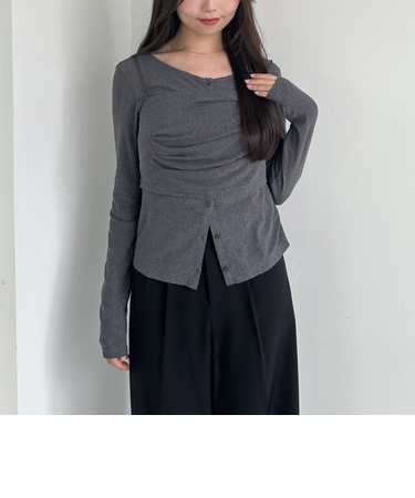 シアーベロアタックビスチェアンサンブル