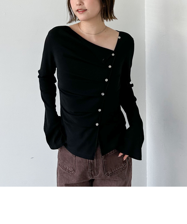 2wayアシメボタンカットTOPS