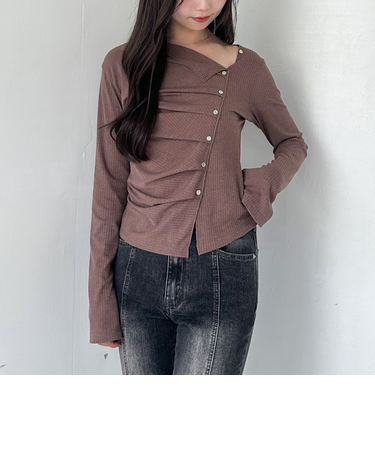 ２ｗａｙアシメボタンカットＴＯＰＳ