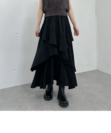 マットフリルティアードスカート