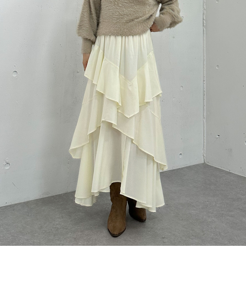 マットフリルティアードスカート