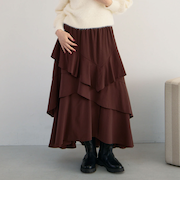 マットフリルティアードスカート