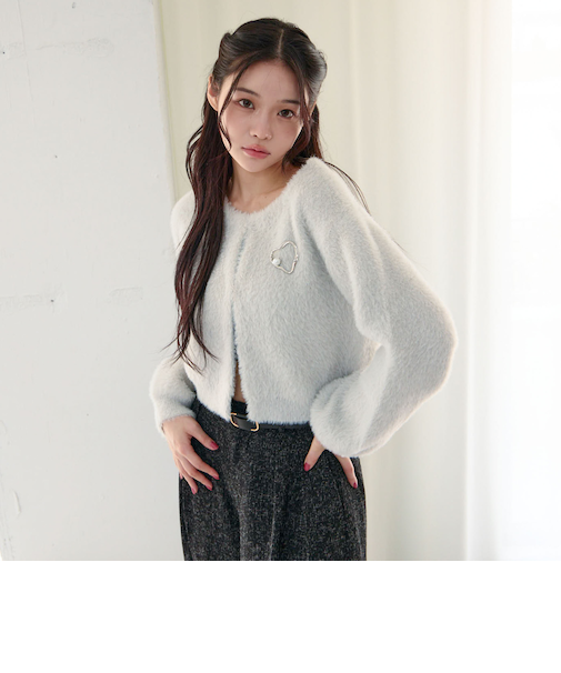 【ＳＥＴＵＰ対応ダブルフェイスフェザーニットカーディガン】