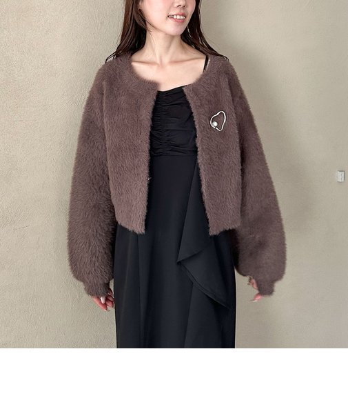 【ＳＥＴＵＰ対応ダブルフェイスフェザーニットカーディガン】